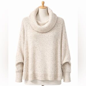 Apt. 9 wool blend Speckled Cream Cowl Neck Sweater XL